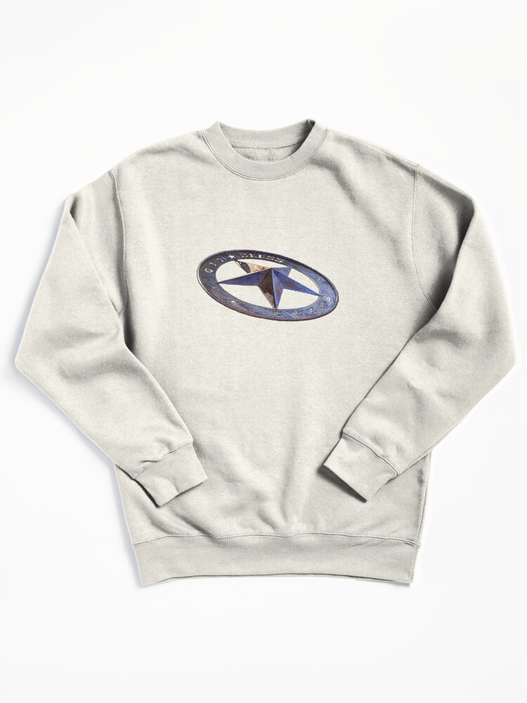 Thumbnail 2 of 7, Pullover Sweatshirt, God Bless Texas Metal Star designed and sold by Warren Paul Harris.