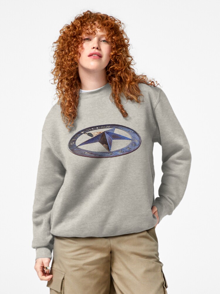 Thumbnail 4 of 7, Pullover Sweatshirt, God Bless Texas Metal Star designed and sold by Warren Paul Harris.