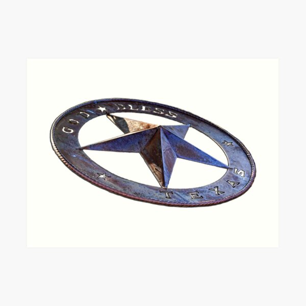 God Bless Texas Metal Star Art Print