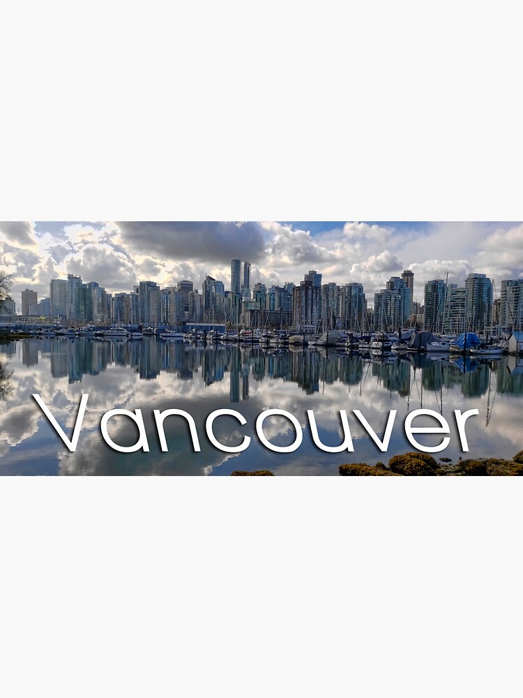 Thumbnail 3 of 3, Sticker, Vancouver Skyline With Text designed and sold by Warren Paul Harris.