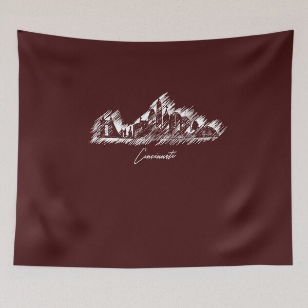 Item preview, Cincinnati graphic scribble skyline  designed and sold by DimDom.