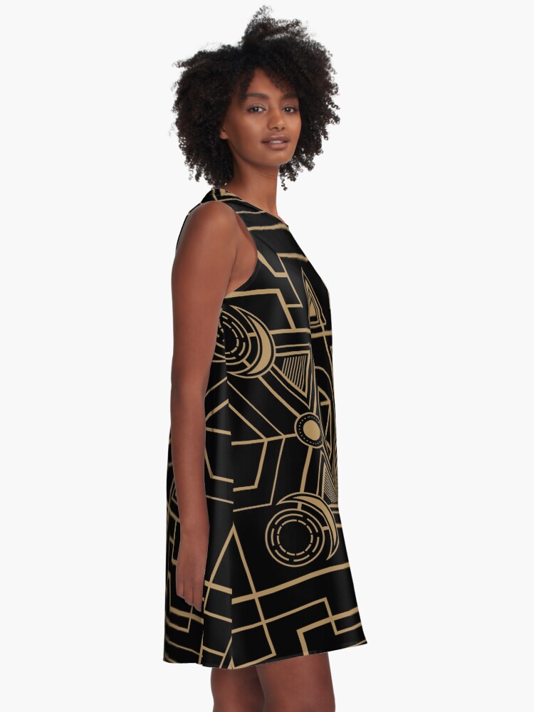 Alternate view of Minimalist Polyhedral D20 Dice Tabletop RPG Addict A-Line Dress