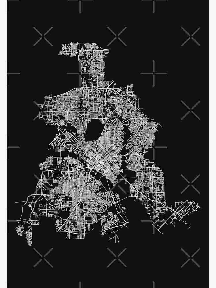 Dallas, Texas, USA Street Network Map Graphic by ramiro