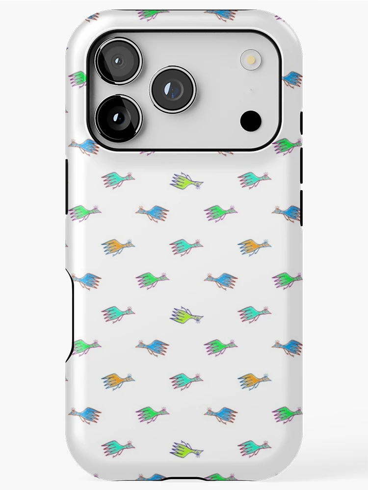 Thumbnail 1 of 4, iPhone Case, Cartoon Kids Style Birds Pattern designed and sold by DFLC Prints.