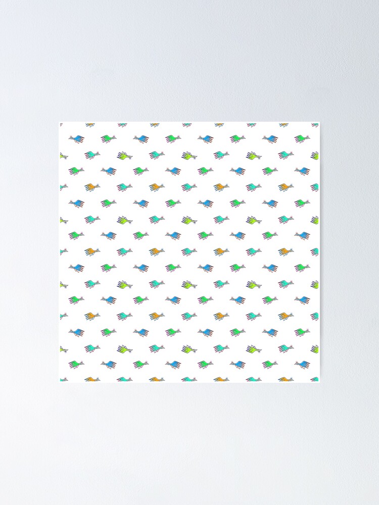 Thumbnail 1 of 3, Poster, Cartoon Kids Style Birds Pattern designed and sold by DFLCreative.