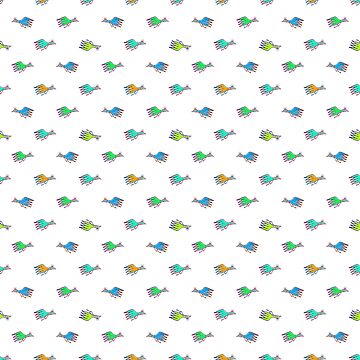 Artwork thumbnail, Cartoon Kids Style Birds Pattern by DFLC Prints