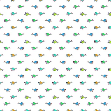 Artwork thumbnail, Cartoon Kids Style Birds Pattern by DFLC Prints
