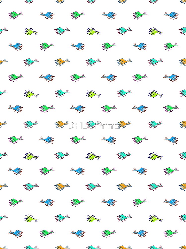 Thumbnail 3 of 3, Scarf, Cartoon Kids Style Birds Pattern designed and sold by DFLCreative.