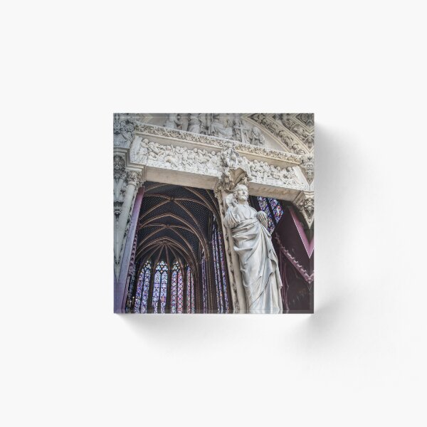 main entrance of the Sainte-Chapelle church in Paris, France Acrylic Block