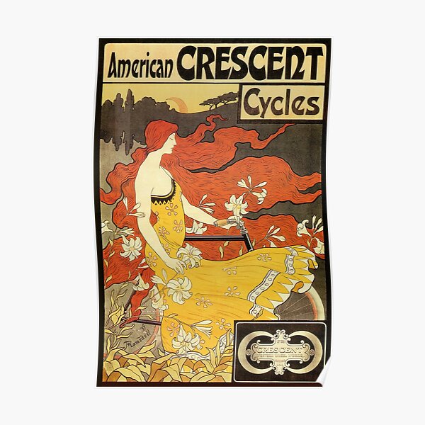 Cycles Gladiator 1905 French Bicycle Advertising Vintage Poster Print Montmartre