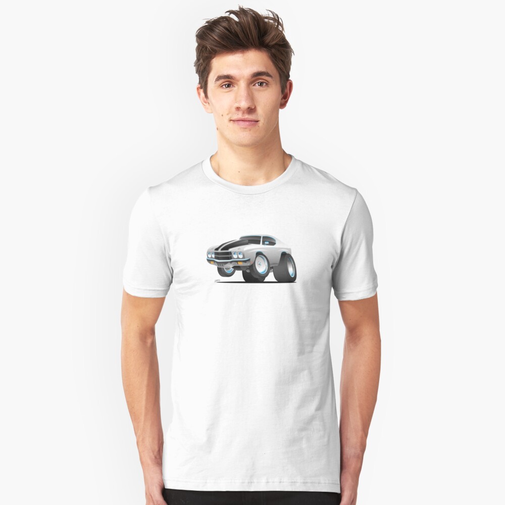 Classic 70's American Muscle Car Cartoon Slim Fit T-Shirt