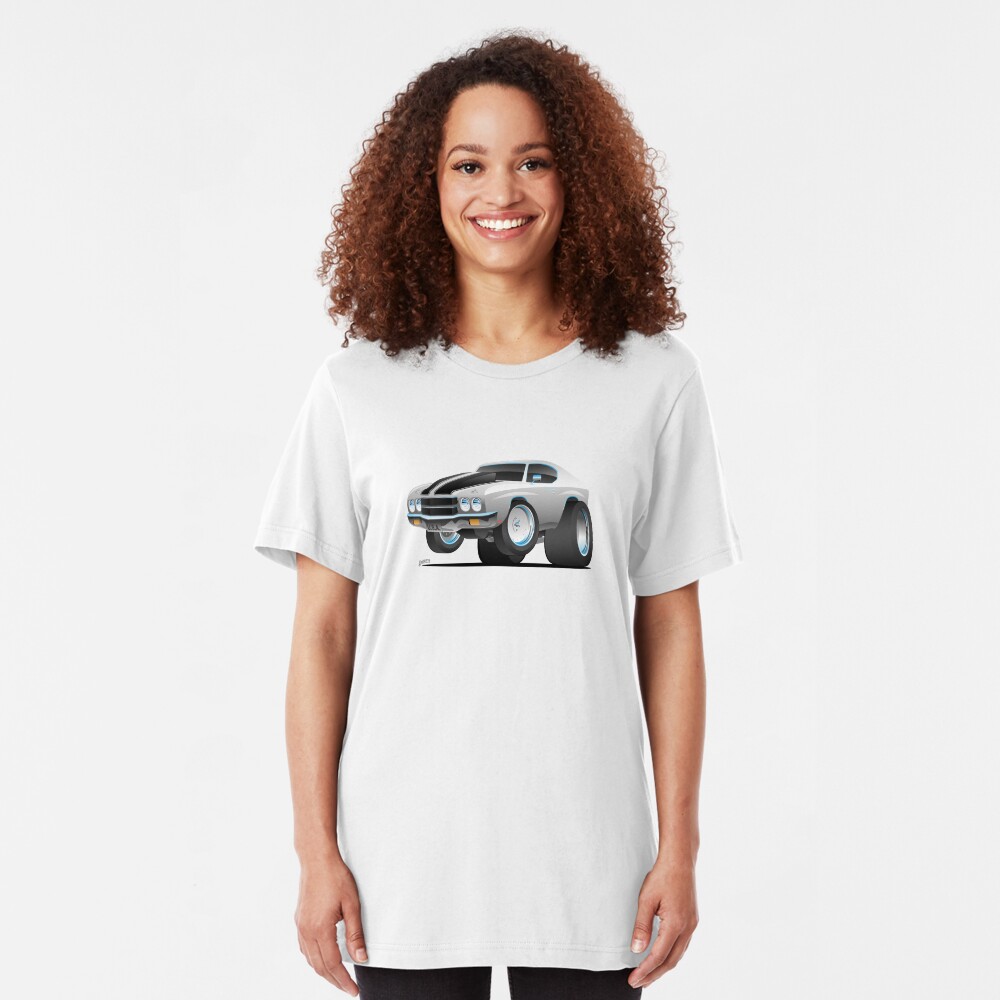 Classic 70's American Muscle Car Cartoon Slim Fit T-Shirt