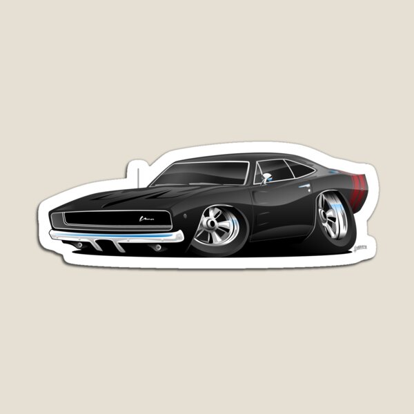 Classic 60’s American Muscle Car Cartoon Magnet