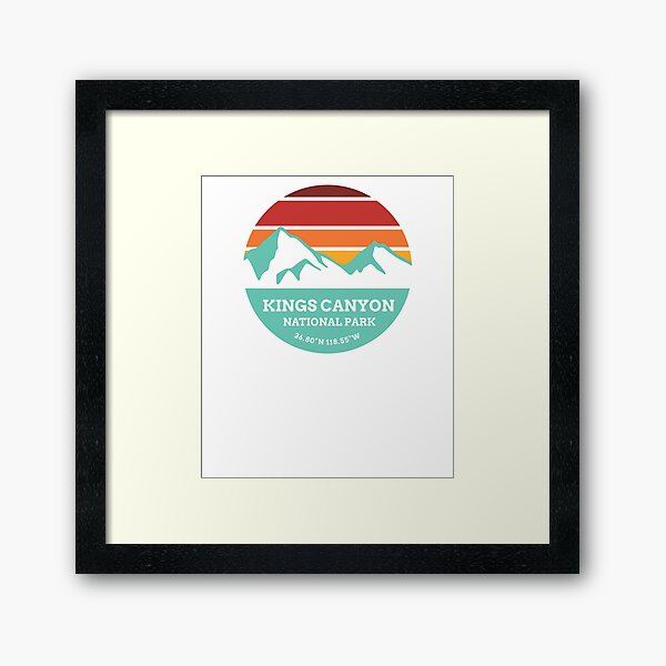 National Park Retro Sticker Framed Art Print