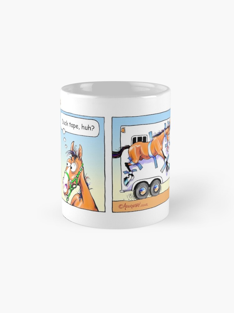 Thumbnail 4 of 6, Coffee Mug, Fergus the Horse: "Duck Tape Huh?" Comic Strip designed and sold by JeanAbernethy.