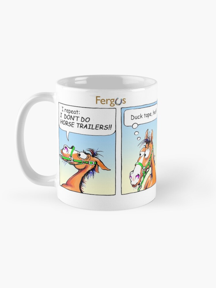 Thumbnail 3 of 6, Coffee Mug, Fergus the Horse: "Duck Tape Huh?" Comic Strip designed and sold by JeanAbernethy.