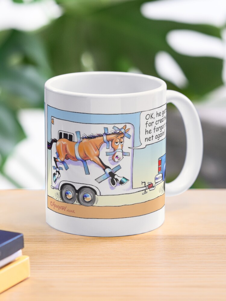 Thumbnail 1 of 6, Coffee Mug, Fergus the Horse: "Duck Tape Huh?" Comic Strip designed and sold by JeanAbernethy.