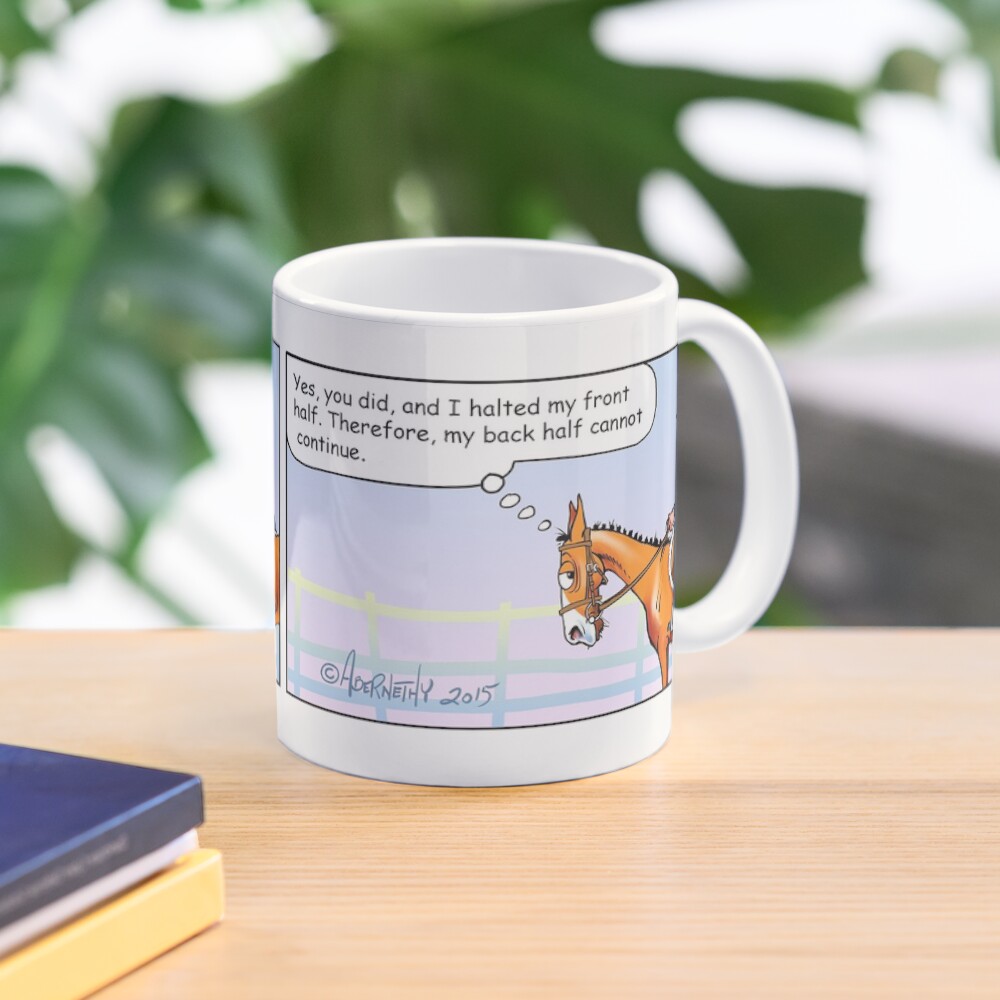 Fergus the Horse: "Half-Halt" Comic Strip Coffee Mug
