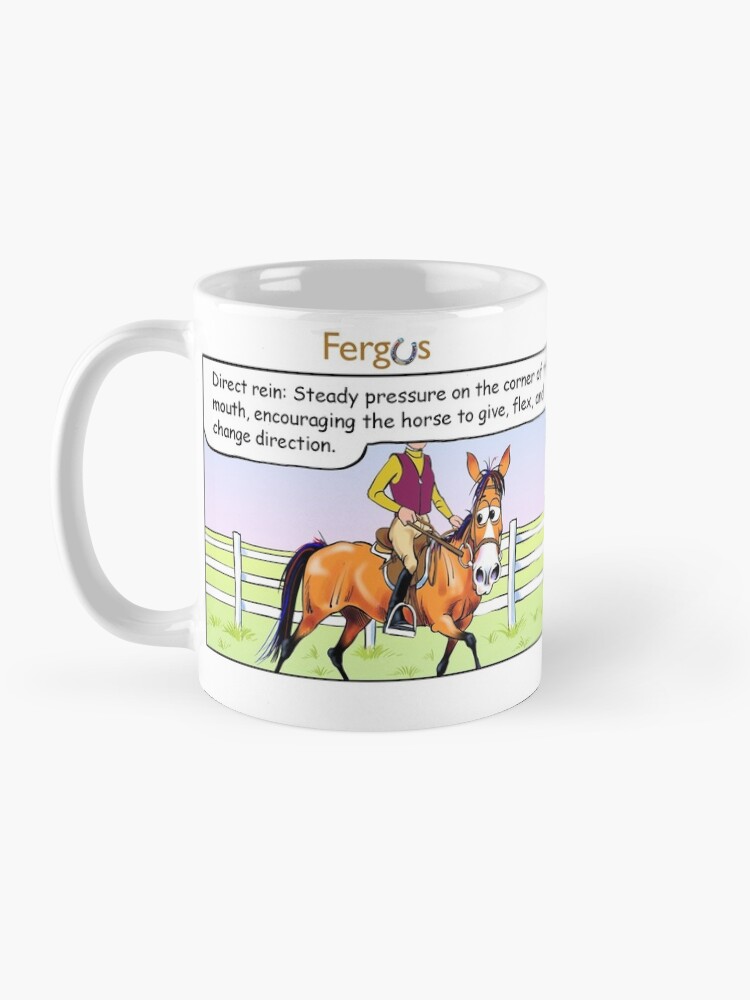 Alternate view of Fergus the Horse: "Direct Rein" Comic Strip Coffee Mug