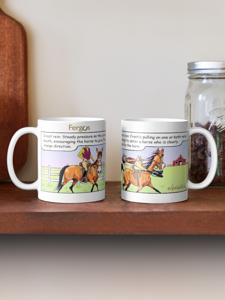 Alternate view of Fergus the Horse: "Direct Rein" Comic Strip Coffee Mug