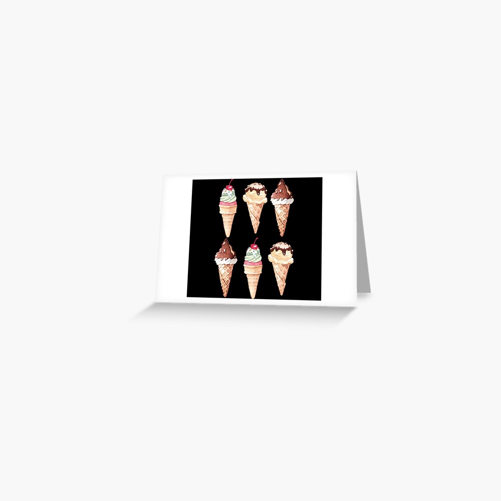 "Retro Ice Cream Cones Six Pack Ice Cream Lover" Greeting Card for Sale by Bronby Redbubble