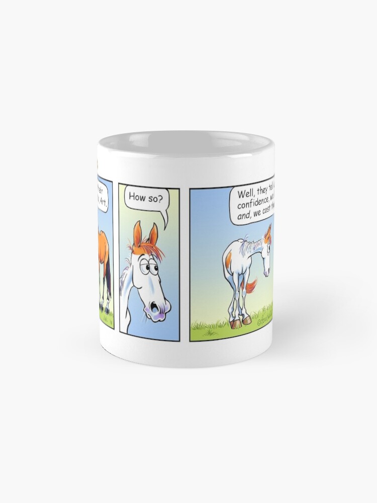Thumbnail 4 of 6, Coffee Mug, Fergus the Horse: "Therapist" Comic Strip designed and sold by Jean Abernethy.