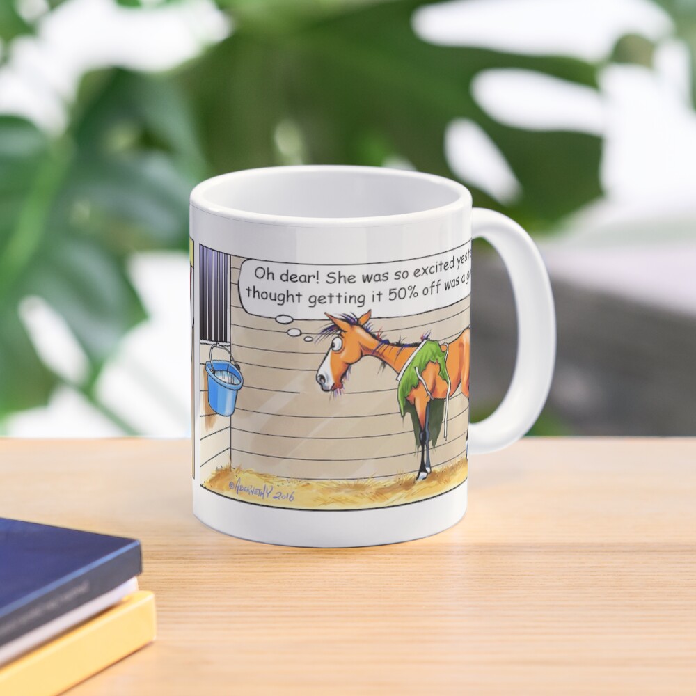 Fergus the Horse: "50% Off" Comic Strip Coffee Mug