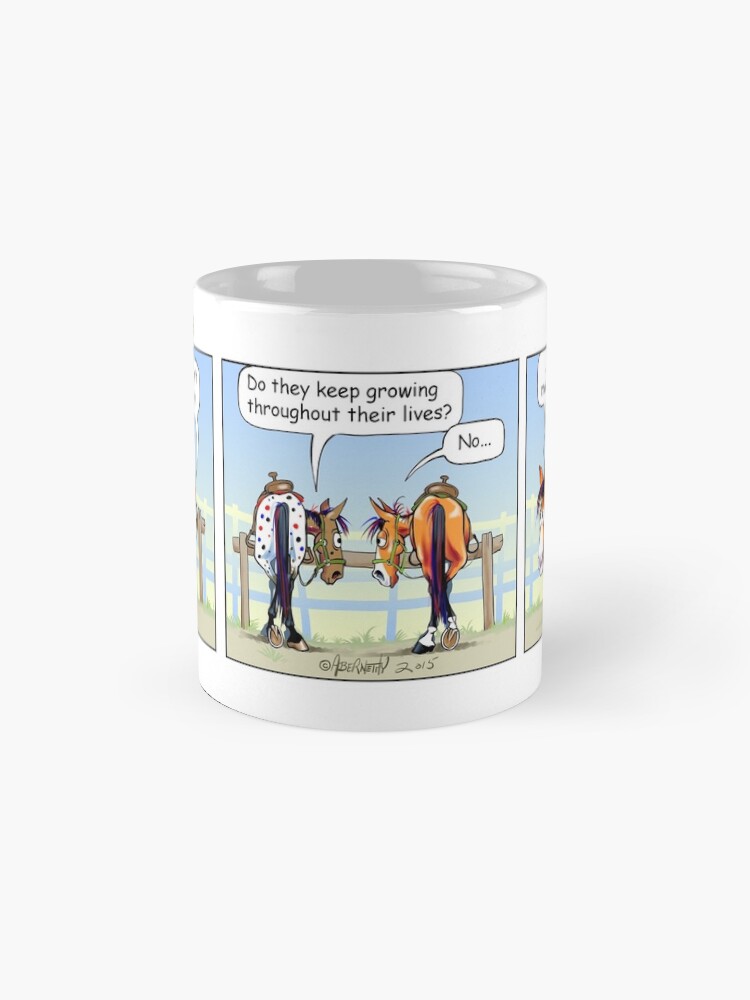 Alternate view of Fergus the Horse: "Aging Mounting Block" Comic Strip Mug