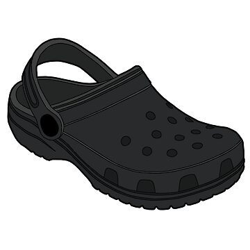 Aperçu de l'œuvre Chaussures sabots noires Crocs de tlaprise