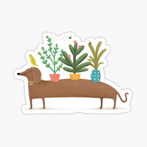 Dacshund & Parrot Sticker
