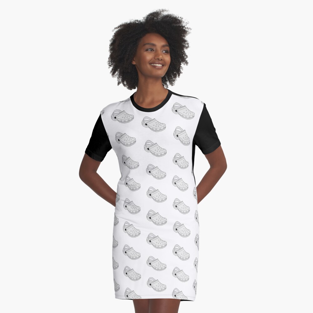 Crocs Clog shoe white" Graphic T-Shirt Dress for Sale by tlaprise  Redbubble