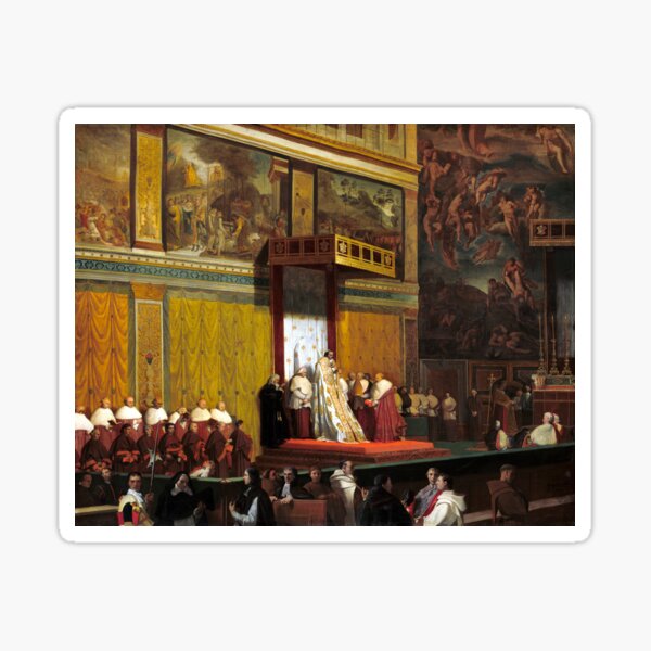 Jean-Auguste-Dominique Ingres Pope Pius VII in the Sistine Chapel Sticker