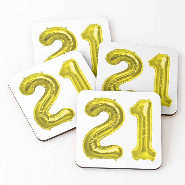Item preview, Yellow Gold Grey 21st Birthday Metallic Helium Balloons Numbers designed and sold by Birthdates.