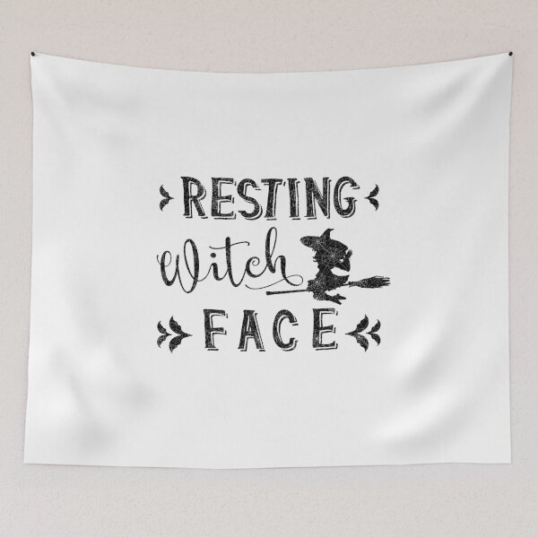 Item preview, Resting Witch Face with Cobweb Print designed and sold by StrongGirlsClub.