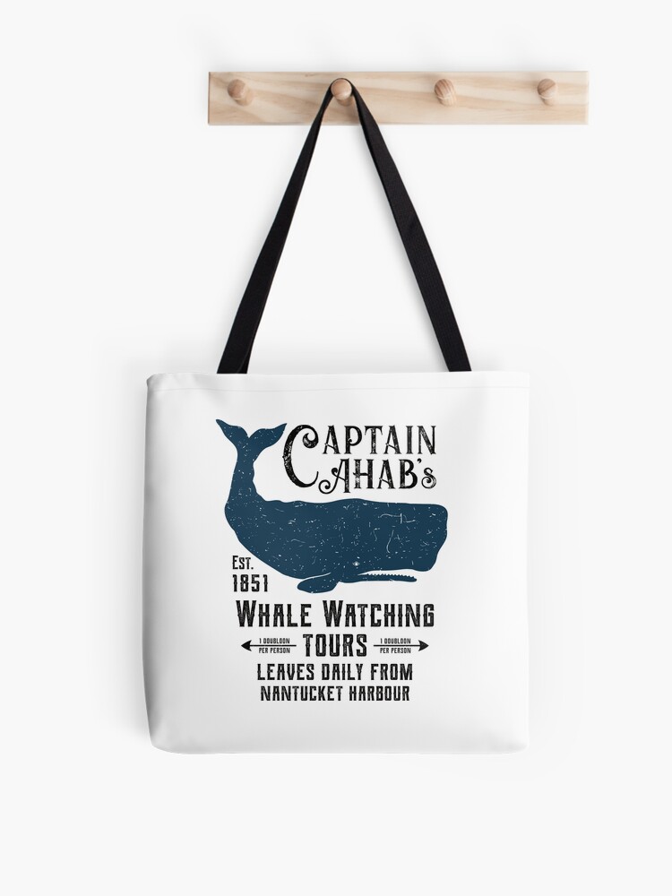 Moby Dick the Whale Herman Melville Canvas Tote Bag 