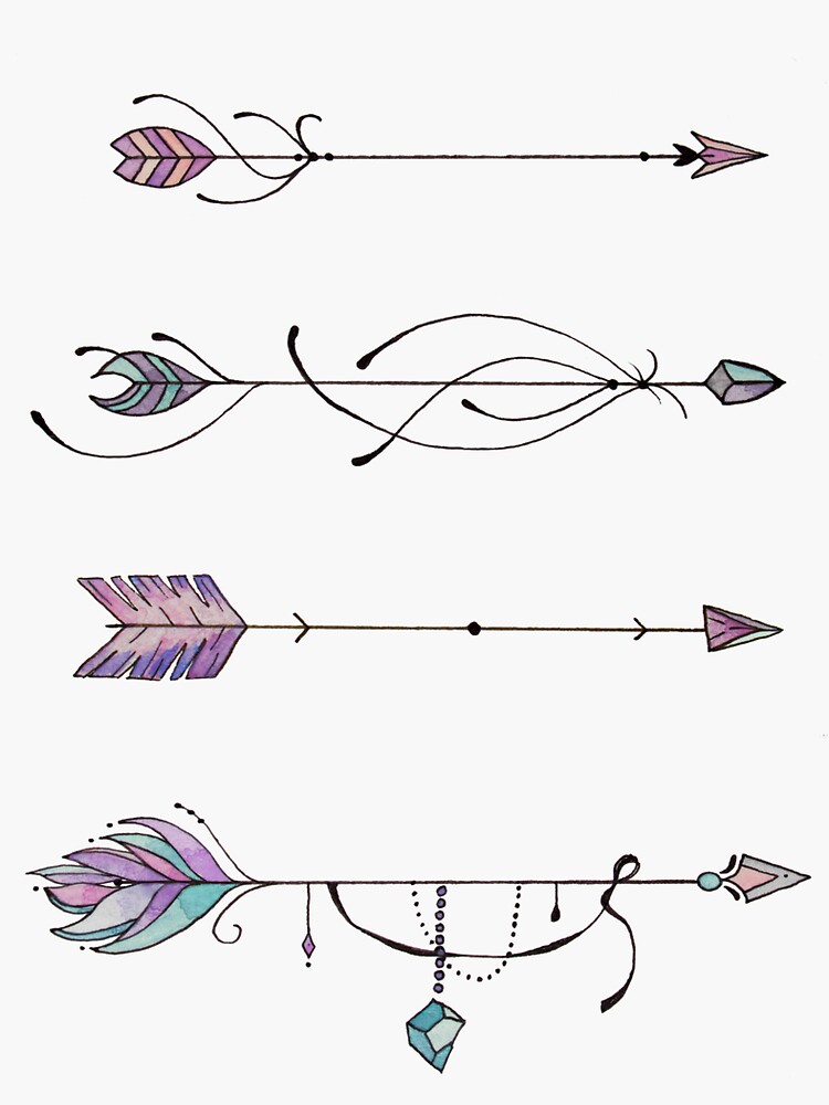 "Boho Arrows Set 1" Sticker for Sale by MarieFunseth Redbubble