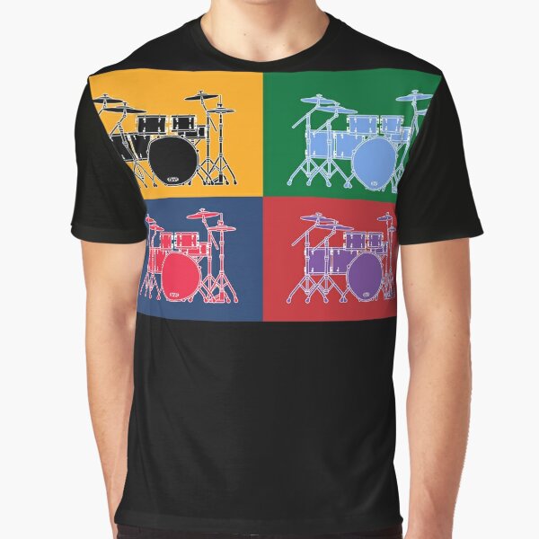 MUSICAL INSTRUMENTS SILHOUETTES - DRUM KIT Graphic T-Shirt