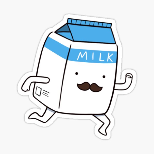 Running Milk Man Sticker For Sale By Yangkaio Redbubble 