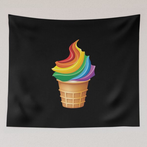 Item preview, Rainbow Pride Cool Waffle Ice Cream Cone designed and sold by Bronby.