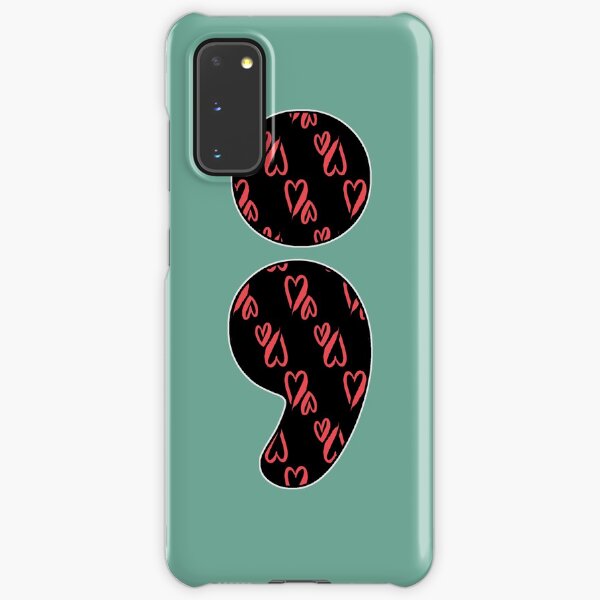 Semicolon with Pink Hearts Samsung Galaxy Snap Case