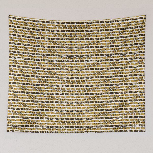 Item preview, Yellow and Black Abstract Drawn Cryptic Symbols designed and sold by Limolida.
