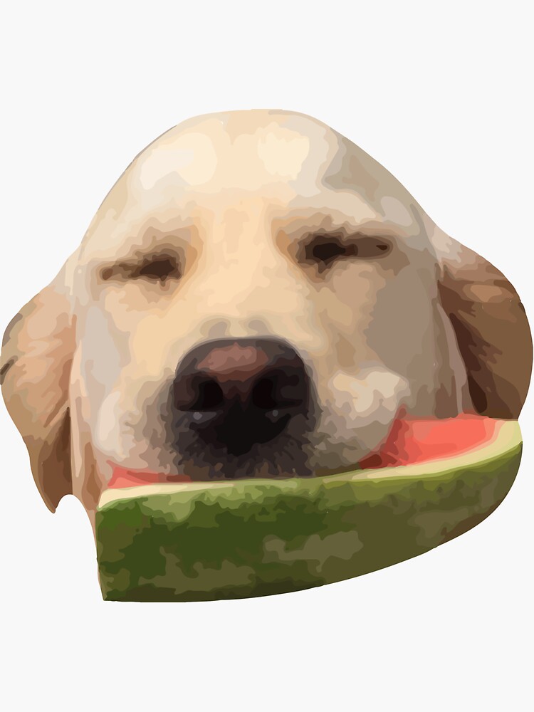 Watermelon Eating Dog Sticker