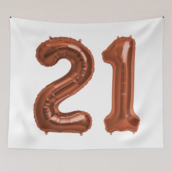 Item preview, Copper 21st Birthday Metallic Helium Balloons Numbers designed and sold by Birthdates.