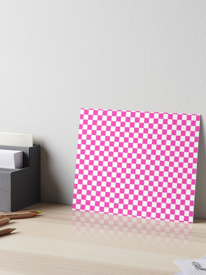 pink and white checkerboard