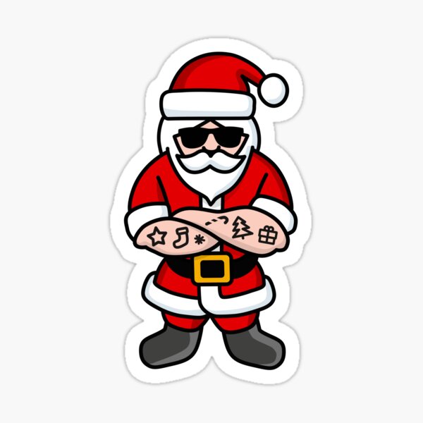 "Cool Santa Claus Hard Rock Sunglasses" Sticker for Sale by LaundryFactory |