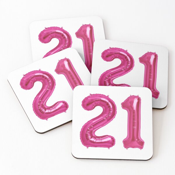 Item preview, Hot Pink 21st Birthday Metallic Helium Balloons Numbers designed and sold by Birthdates.