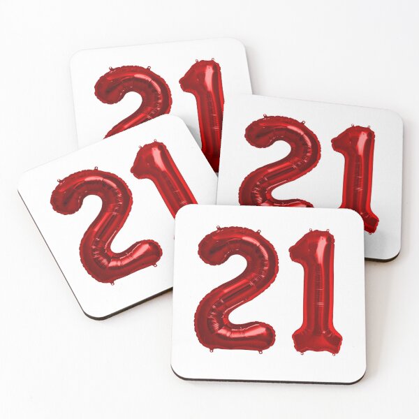 Item preview, Red 21st Birthday Metallic Helium Balloons Numbers designed and sold by Birthdates.