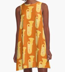 MUSICAL INSTRUMENTS SILHOUETTES - TUBA A-Line Dress
