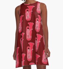 MUSICAL INSTRUMENTS SILHOUETTES - TUBA A-Line Dress