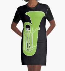MUSICAL INSTRUMENTS SILHOUETTES - TUBA Graphic T-Shirt Dress